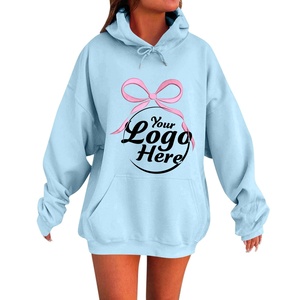 Sudaderas de lana de algodón de felpa Jersey de manga larga ligero de moda para mujer con bolsillos Sudadera con capucha gráfica preppy - Product Image 3