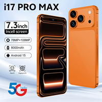 Teléfono I17 Pro Max con Batería de Gran Capacidad, Pantalla de 7.3 Pulgadas, Cámara de 108MP, Deca Core, Smartphone LTE de 16GB+1TB