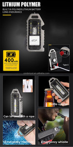 SOS còi EDC <span class=keywords><strong>Mini</strong></span> Đèn pin chiến thuật Loại C USB có thể sạc lại an toàn không thấm nước búa <span class=keywords><strong>LED</strong></span> PC mở chai Keychain AA - Product Image 6