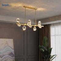 Lustre italien post-moderne, luxe minimaliste, long, pour restaurant, bar, salon, chambre à coucher, en cristal