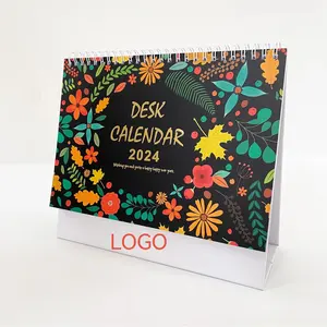 2024 nuovo design di stampa all'ingrosso produttore personalizzato bella legno avvento 3d carta calendario settimanale da tavolo box per le imprese