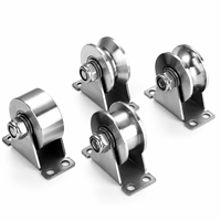 Roue de levage en acier inoxydable 201 304 pour rail trépied, à vis de fixation, pour câble métallique et câble en nylon, diamètre 48 mm, antirouille