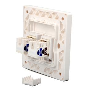 86 Type Witte Voorplaat Wandplaat <span class=keywords><strong>Socket</strong></span> Dual Poorten Face Plate Network <span class=keywords><strong>Lan</strong></span> Telefoonpaneel Rj45 Stekker - Product Image 5