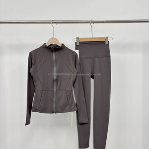 Fashion Women's <b>Yoga</b> Sets Lemon High Stretch Breathable Sports <b>Jacket</b> and <b>Yoga</b> Leggings Gym Active Wear - Product Image 2