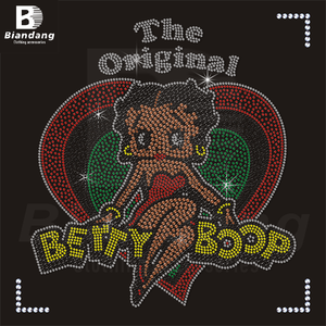 Transferencia de calor de diamantes de imitación Bettyboop personalizada para camisetas DIY <span class=keywords><strong>NFL</strong></span> Sports Team Logo Iron-On Transfers Girl Clothing Design - Product Image 5