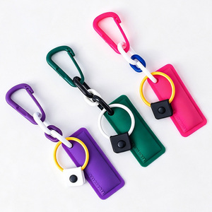 Llaveros de metal DIY de moda con etiqueta privada OEM, llaveros minimalistas tipo mosquetón, dijes ligeros para mochila - Product Image 3