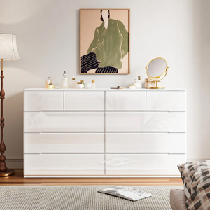 Cómoda Moderna de Lujo con 10 Cajones en Blanco Brillante para Dormitorio - Product Image 6