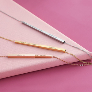 <span class=keywords><strong>Collana</strong></span> con Messaggio Nascosto Personalizzabile in Acciaio Inossidabile, Ciondolo Retrattile, <span class=keywords><strong>Collana</strong></span> con <span class=keywords><strong>Nome</strong></span> Personalizzato per Innamorati - Product Image 3