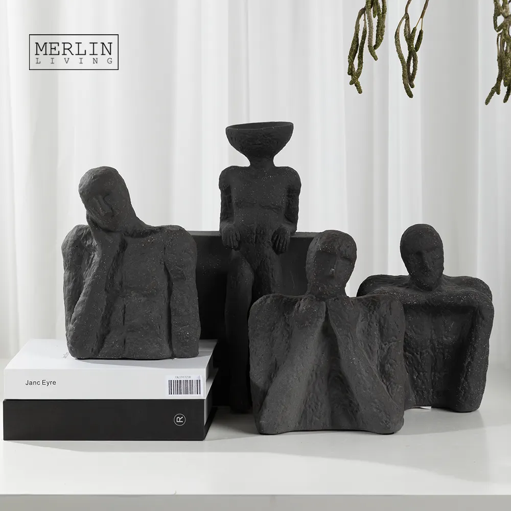 Merlin Living room decor figure thinking sculpture modern home decor ornamenti in ceramica per altre decorazioni per la casa