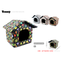 Casa Plegable para Mascotas Yommy, 54x58x49cm, Talla L, Diseño Colorido, de Poliéster Suave, para Mascotas Pequeñas