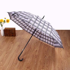 Nouveaux produits inventés : <span class=keywords><strong>Parapluie</strong></span> automatique à ouverture automatique, à manche long et courbé, à motif écossais et rayé, vente en gros pour fabricants. - Product Image 2