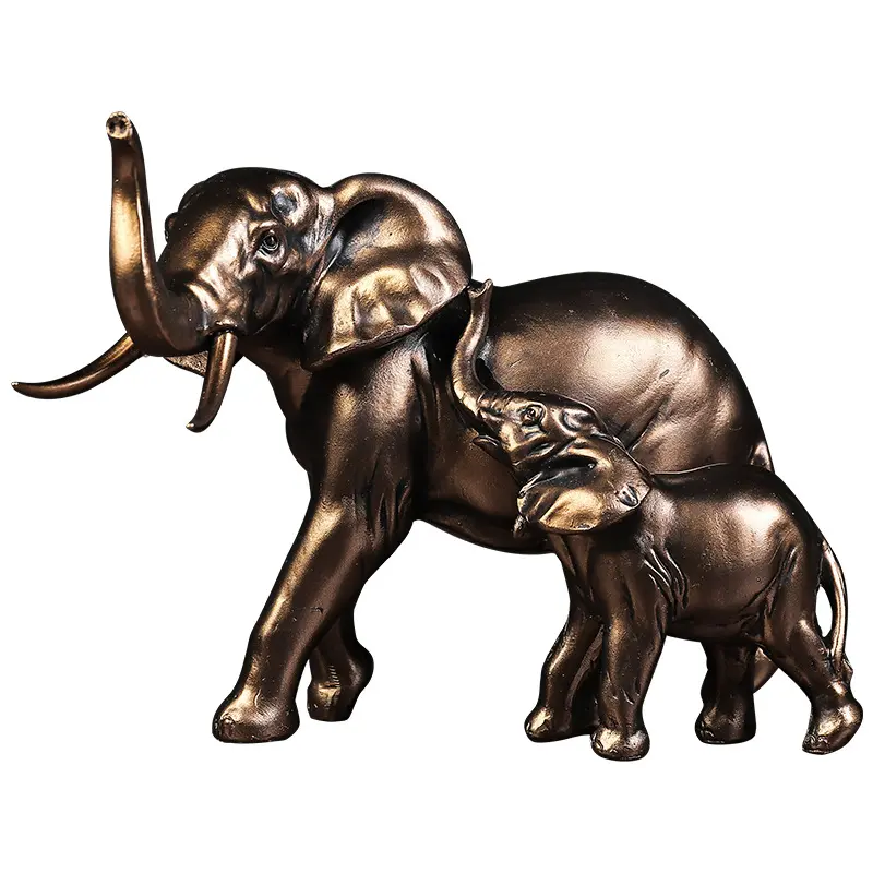 Resin feng Shui Elephant Animal Statues Decorative For Home Decoration Elephant Family Statues