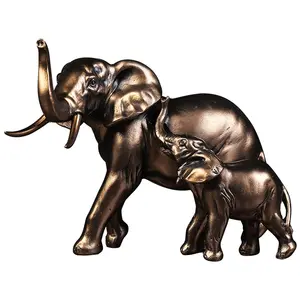 Estátua de elefante de feng shui em resina, decorativa para decoração de casa, estatuas familiares de elefante