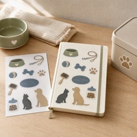 Feuille d'autocollants personnalisée sur le thème des soins pour animaux de compagnie pour boîte de rangement de journal et papeterie DIY
