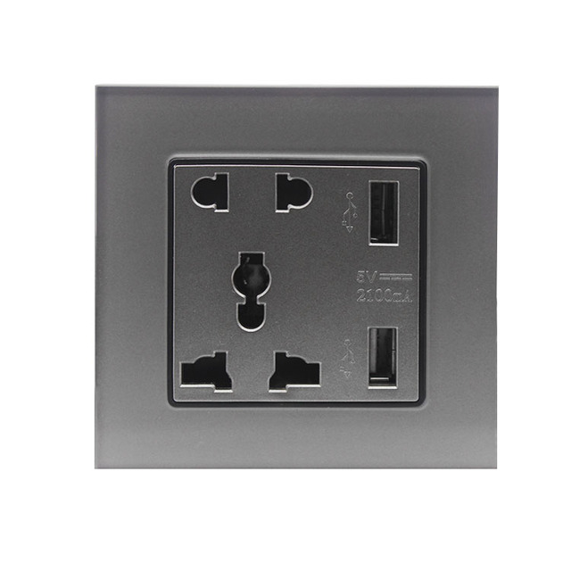 Smart 5 Pin 13A Universal USB for Villa Apartment Home Hotel Electric Wall Socket