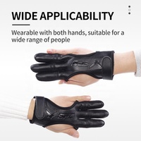 Gant de tir à l'arc STARCN à 3 doigts, gant de tir à l'arc en cuir de daim de qualité supérieure avec embouts antidérapants épaissis et sangle Velcro réglable