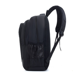 Laptop <b>Backpack</b> Large Capacity 16 Inches Business Travel Men's Shoulder Straps Solid Color <b>Black</b> - Product Image 1