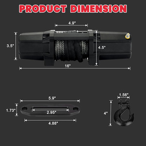 Enjoin tời 6000lbs kéo điện 12V tời điện với dây tổng hợp ATV UTV tời - Product Image 4