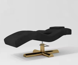 Mesa de Masaje Moderna Más Vendida, en Cuero PU Negro con Detalles Dorados, Altura Ajustable, Colores Personalizables, Ideal para Salón de Belleza o Sala de Estar - Product Image 3