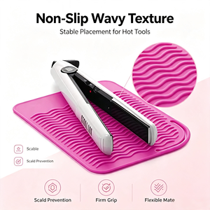 Tappetino in Silicone Resistente al Calore <span class=keywords><strong>per</strong></span> <span class=keywords><strong>Piastra</strong></span> <span class=keywords><strong>per</strong></span> Capelli, Antiscivolo, Termoresistente, Custodia Protettiva <span class=keywords><strong>per</strong></span> Strumenti di Styling Professionali da Salone - Product Image 1