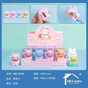 LUXIDOO Fortune Cat Pencil Sharpener Manual Mechanical Silicone Blade Standard Size School Office Supply Writing Accessory - Product Image 3