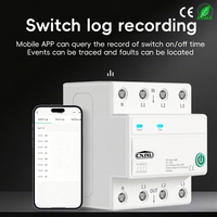 Disjoncteur intelligent WiFi Tuya 63A 4P, 4 relais de coupure L & N, contrôle à distance, minuterie, cycle de temporisation AC3X110V/3X230V