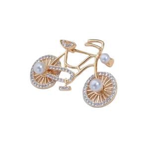 Broche de Bicicleta Giratorio de Diseño Floral de Moda, con Incrustaciones de Piedras Exquisitas y Perlas de Agua Dulce de Alta Calidad - Product Image 5