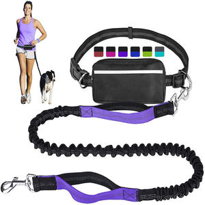 Laisse de chien élastique en Nylon de luxe 2024 ceinture de course réfléchissante mains libres avec accessoire de luxe <span class=keywords><strong>pour</strong></span> animaux de compagnie à motif solide - Product Image 2
