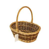 Ensemble de paniers tissés en saule naturel ovales faits à la main JY avec poignée, grands paniers en osier noirs pour cadeaux