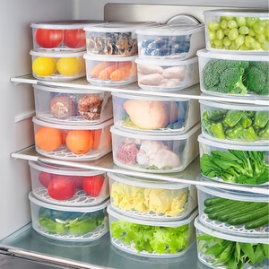 Multifunctional Drain Basket <b>Storage</b> Container <b>Kitchen</b> Stackable Transparent Reusable Airtight <b>Storage</b> <b>Box</b> - Product Image 2