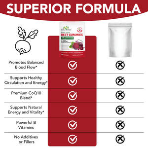 SOLOTREE 무설탕 천연 비트 뿌리 구미 영양 지원 여성과 남성을위한 에너지 및 초점 지원을위한 비트 뿌리 구미 - Product Image 5