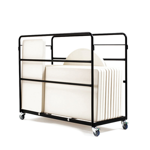 Xe Đẩy Bàn Tròn Gấp Gọn Dễ Di Chuyển Bằng Thép Màu Đen Hạng Nặng - Product Image 6