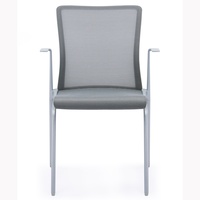 Chaise de bureau pliable empilable à dossier en maille et accoudoirs en plastique, design moderne pour salles de conférence et bibliothèques