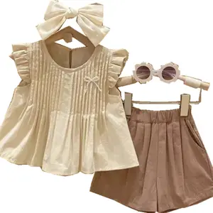 אופנה בנות בגדים סטי 6-7 שנים מתוק קטן בנות קיץ בגדי סטי סגנון חדש בנות בגדי סטים עם משלוח בארה 'ב