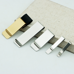 Kẹp tiền kim loại thép không gỉ khắc laser logo tùy chỉnh nhiều kích cỡ, kẹp thẻ tín dụng/thẻ danh thiếp mỏng, kẹp tiền bằng đồng thau có bọc da - Product Image 1