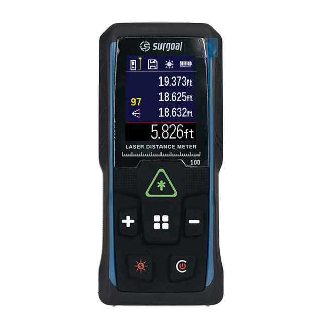 100m Laser Distance Meter Price Green Laser Distance Meter with Multiple Measurement Modes with Color Screen & Angle Measurement