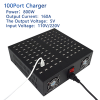 Pengisi Daya Telepon Multiport Stasiun Asli Pabrik USB 100 Port Dukungan OEM/ODM