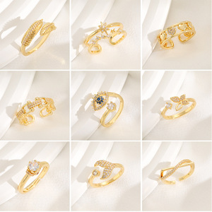 Euro-American <b>Vintage</b> INS Trend Cold Style <b>Gold</b> Open Alloy <b>Ring</b> for Women Japanese and Korean Simple Daily Wear - Product Image 1