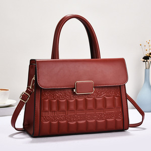 Nouveau sac à main élégant et simple pour maman, en PU, avec fermeture éclair, grande capacité, sac à main pour femmes d'âge moyen, sacs de luxe pour femmes, sac à main de marque célèbre - Product Image 2