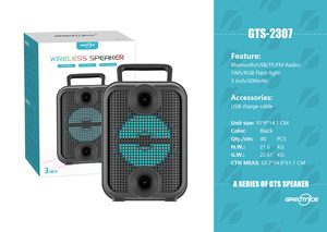 Kts không dây di động ngoài trời ánh sáng BT loa với TWS & FM & <span class=keywords><strong>USB</strong></span> 3 inch nhà máy GTS-2307 giá bán buôn OEM - Product Image 3