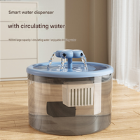 Fontaine à eau automatique pour animaux de compagnie de 1,5 L en PP avec écran LCD, débit continu, distributeur silencieux pour chats et chiens