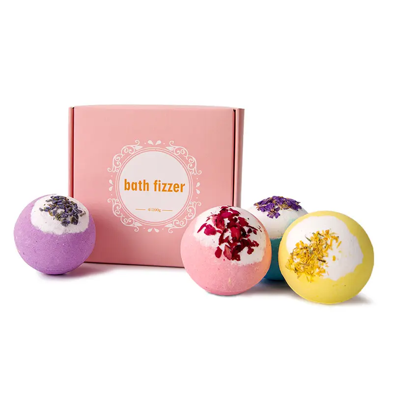 Fizzies de bain de marque privée Fizzies de luxe naturel bombe de bain de noël coffret cadeau bombe de bain pour les enfants