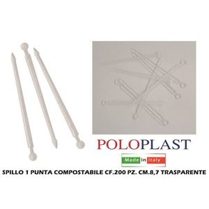 Épingles à linge compostables transparentes à pointe unique, 200 pièces, taille 8,7 cm - Product Image 1