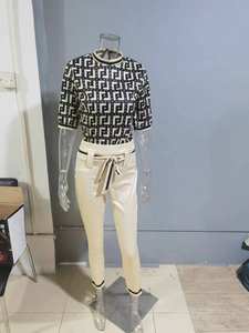 Spring Fall Lady <strong>Clothes</strong> Trendy Street Hipster <strong>Women</strong> Three Quarter Sleeve t Shirt Top Pants Fashion Casual 2 Piece <strong>Women's</strong> Sets - Product Image 6