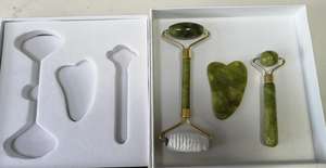 Masajeador Facial de Cuarzo Rosa al por Mayor de Fábrica, Set Antienvejecimiento con Herramienta Gua Sha y Rodillo de Jade para Logotipo - Product Image 5