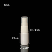 Flacon pulvérisateur en HDPE blanc en gros, capacités de 10 ml et 100 ml, pulvérisateur à pompe latérale anti-lumière, sous-flacon pour parfum et alcool