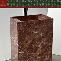 Vasque en marbre rouge naturel GOLDKING pour salle de bain, hôtel, villa, douche, décoration intérieure