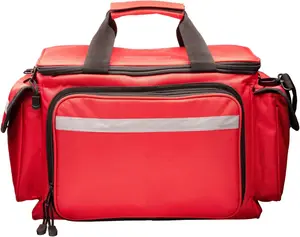 बीएससीआई कस्टम प्रोफेशनल लाल खाली ट्रॉमा प्राथमिक चिकित्सा मेडिकल बैग