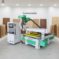 Routeur CNC multifonctionnel 1325 ATC avec contrôle PLC et DSP, nesting NC Studio, broche simple pour fraisage et gravure de portes en bois