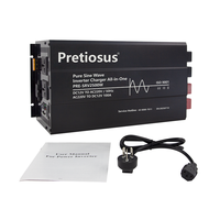 Pretiosus Inverter 2500Watt 2.5kw Onduleur à onde sinusoïdale pure avec chargeur DC12v 24v 48v à AC110/120/220/240v Convertisseur de puissance